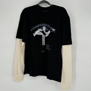 Labour of Love Jesus T Shirt Crosses Men's Size Small Y2K Long Sleeve Streetwear
